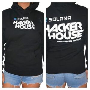 Solana Hacker House Vancouver Edition Black Hoodie Size Small Printed